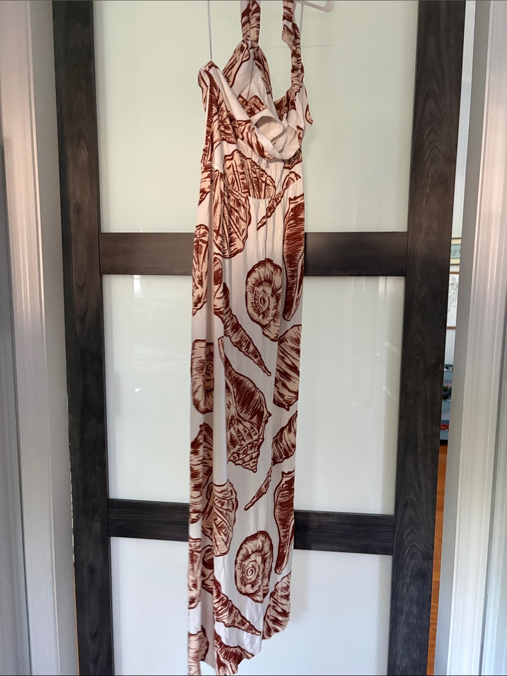 Soma Cream Maxi Dress with Rust Shell Print - Picture 4 of 5
